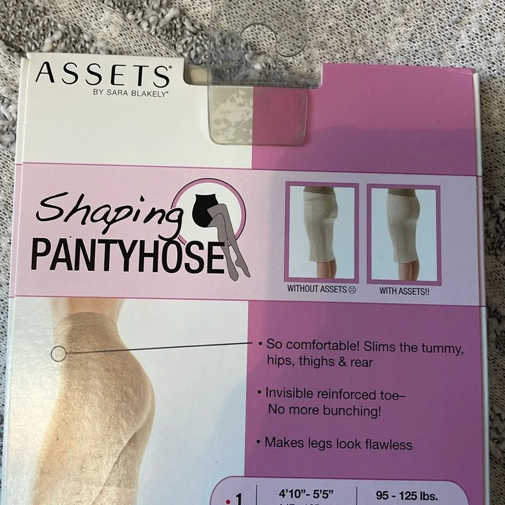 ASSETS by Sara Blakely Black Shaping Pantyhose Sz 1